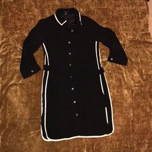 XXSP Blk/Wht Button-down Ann Taylor Dress w/ belt